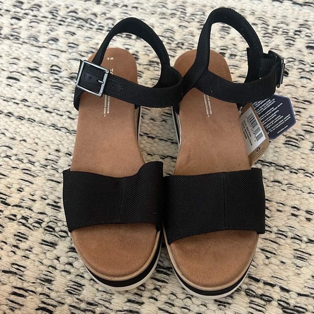 NEW TOMS Diana Sandals, Size 8, Black